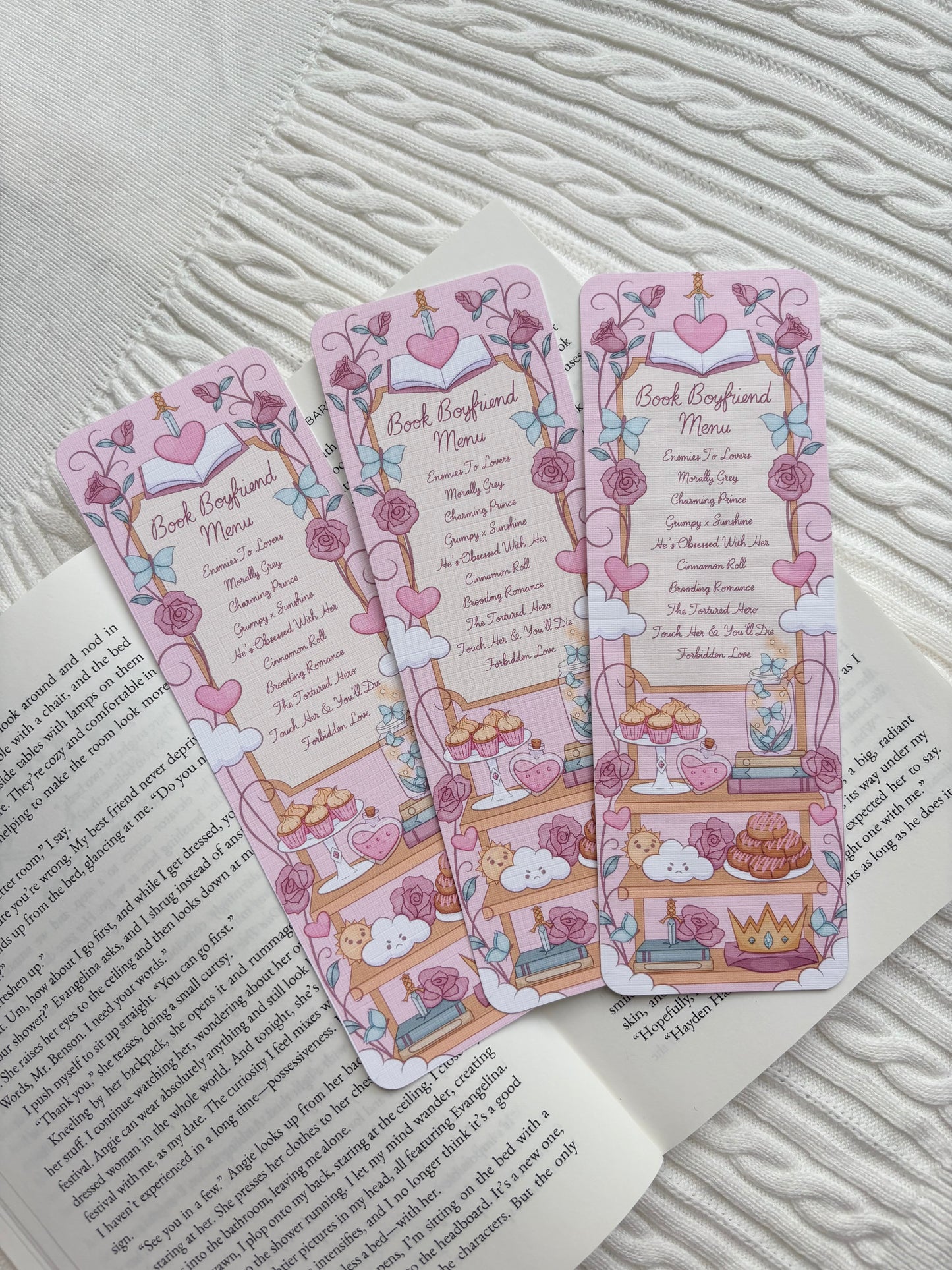 A Book Boyfriend Menu Bookmark