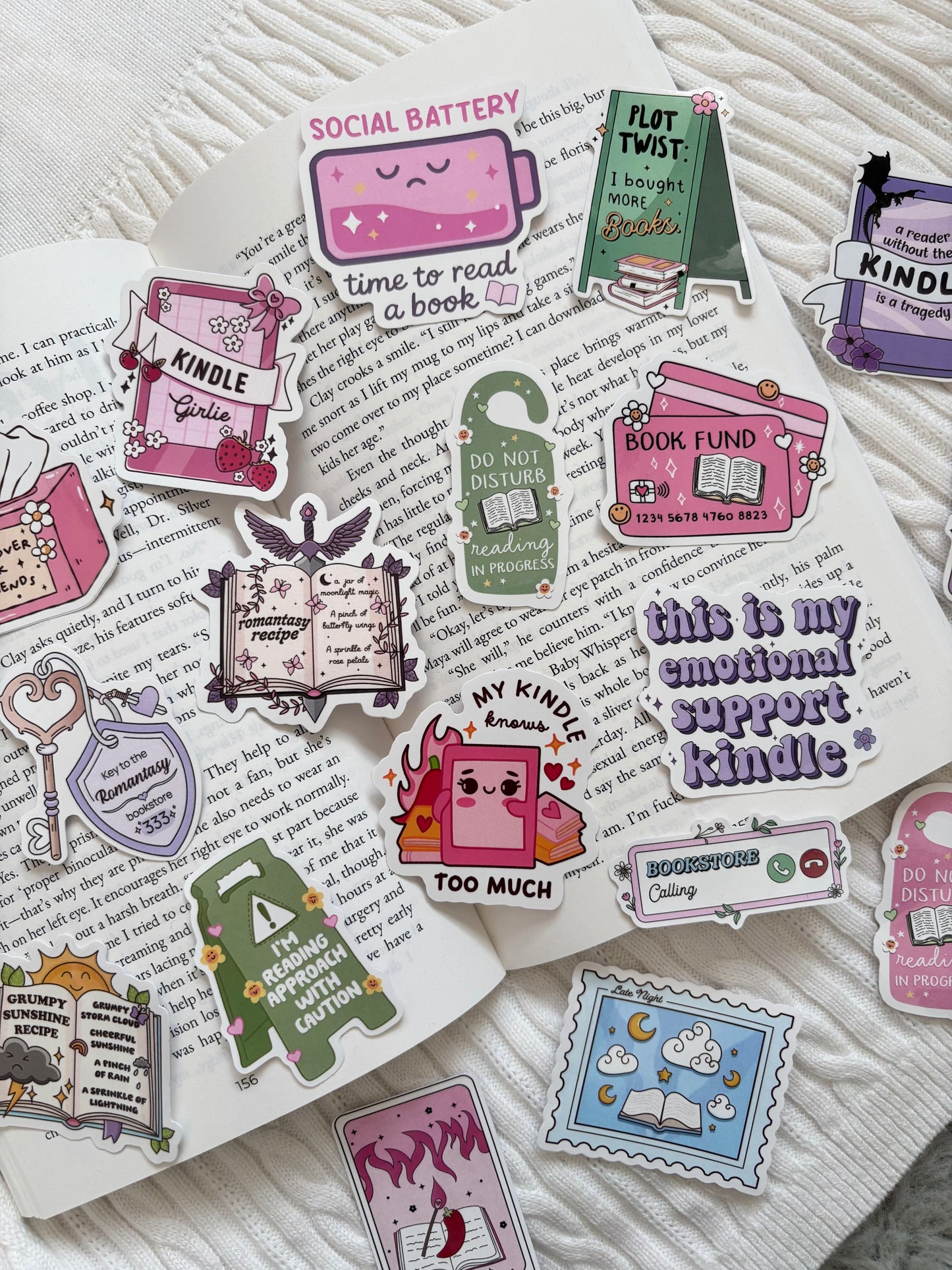 A Kindle Sticker Set | 15 Mystery Bookish Stickers