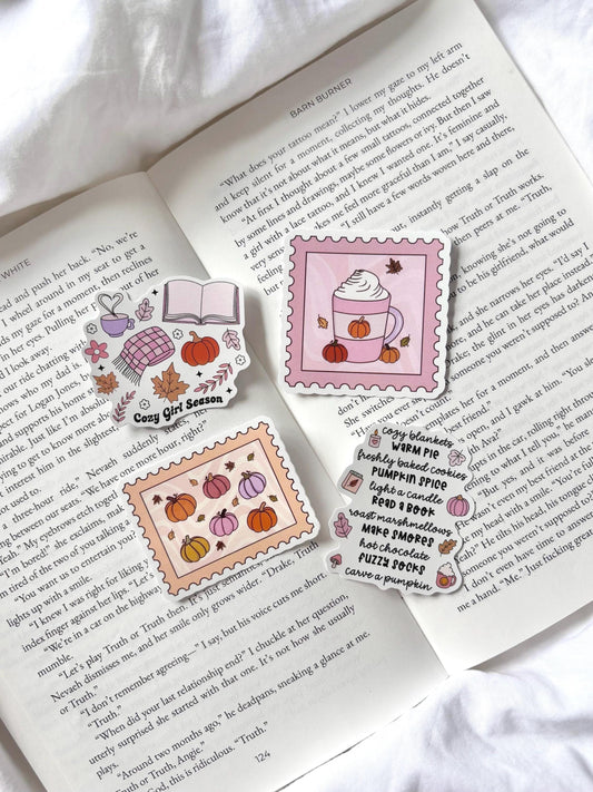 Autumn Kindle Stickers: Glossy Vinyl Fall Book Lover Set