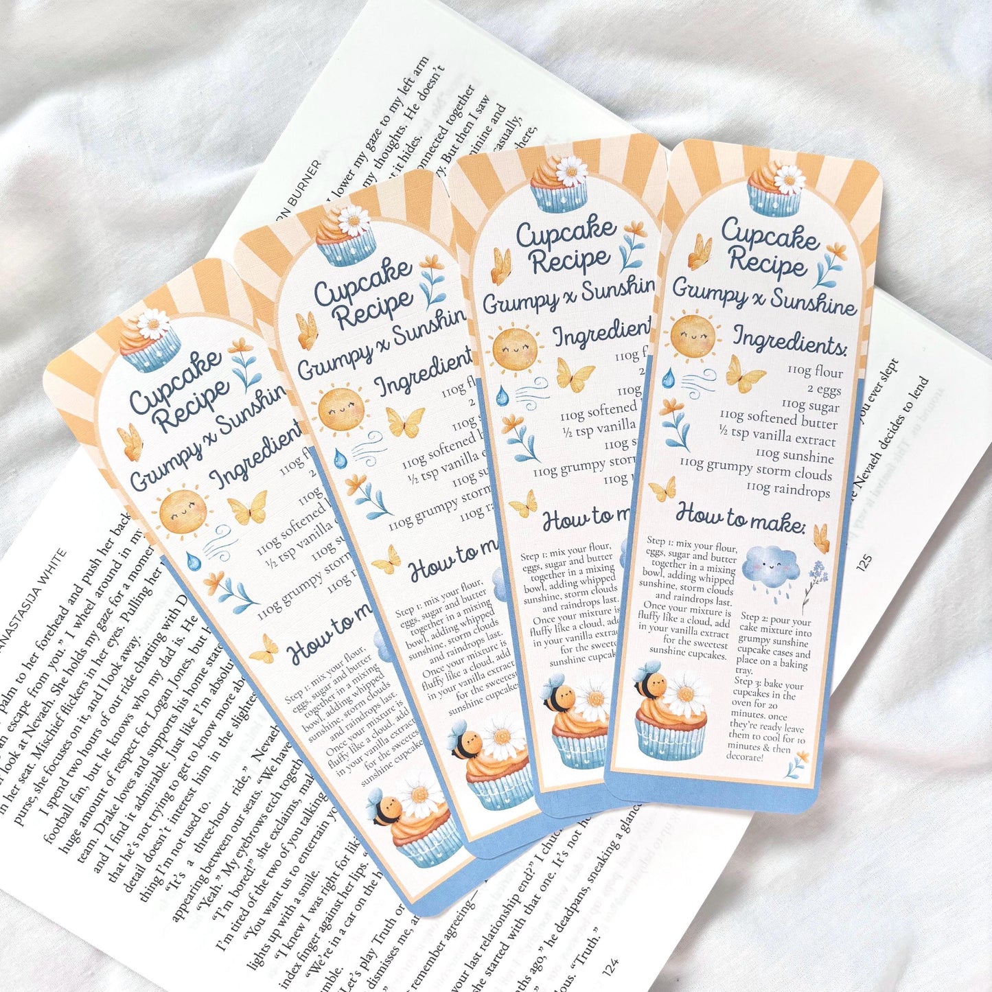 Grumpy x Sunshine Cupcake Recipe Bookmark