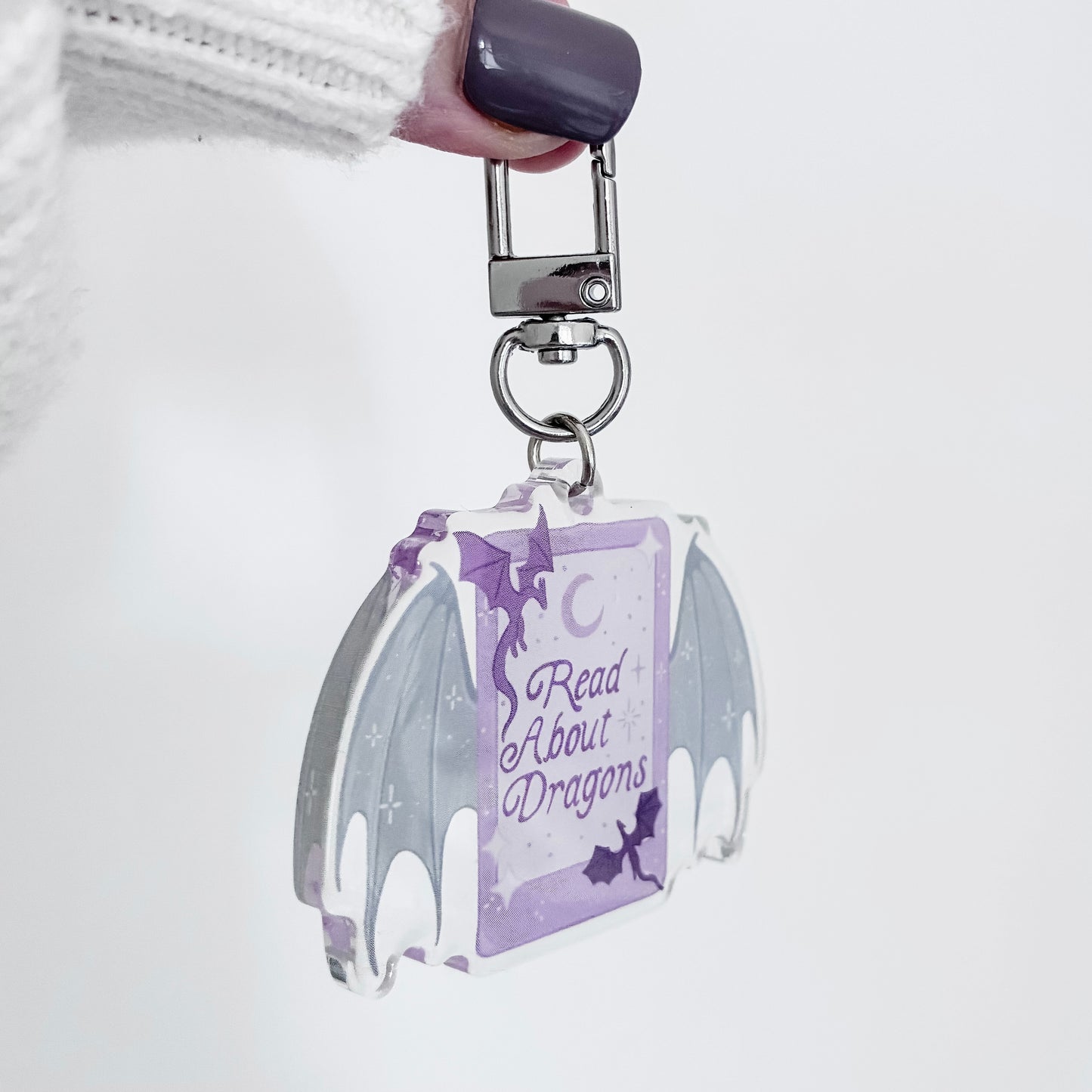 Lilac Dragon Kindle Acrylic Keyring