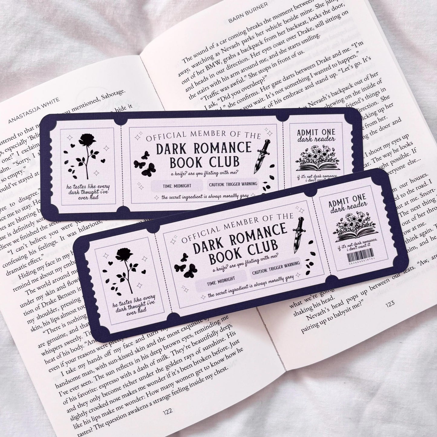 Dark Romance Ticket Bookmark