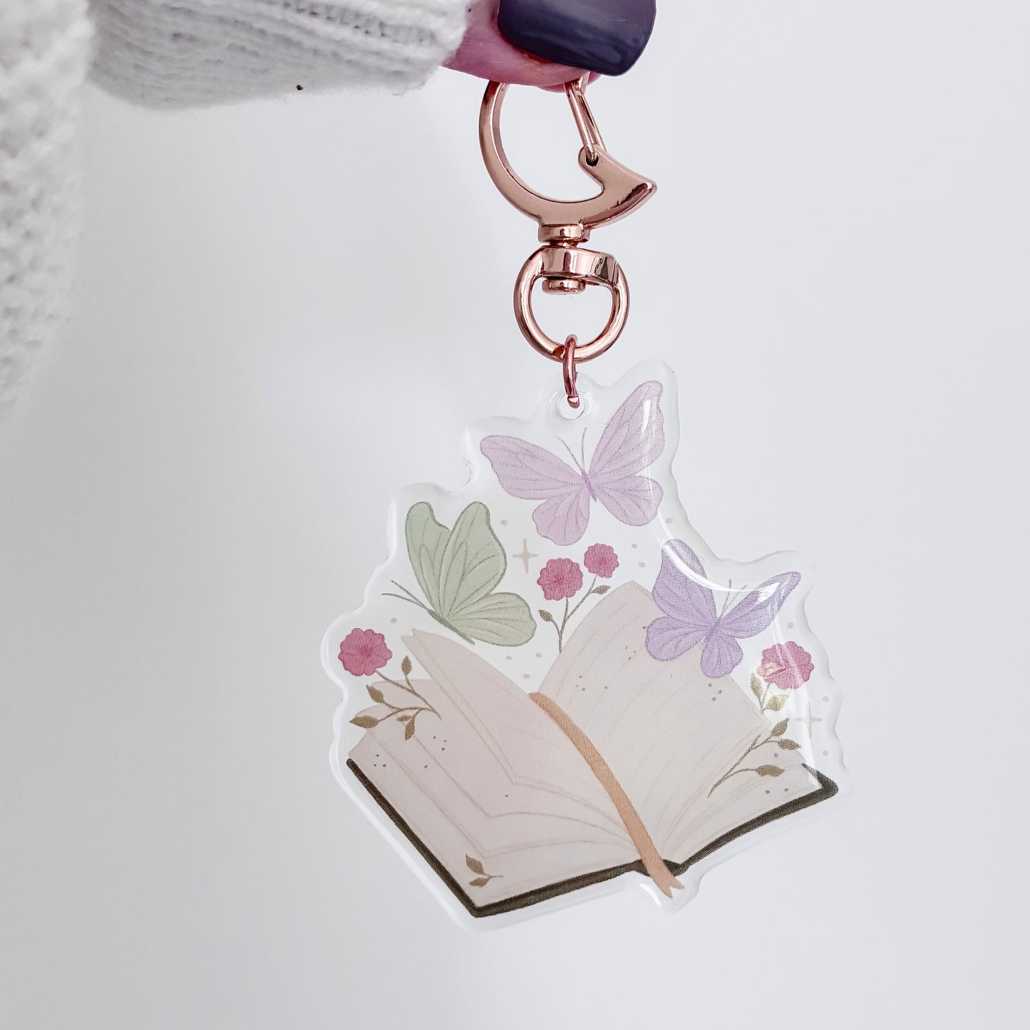 Butterfly Book Acrylic Keyring