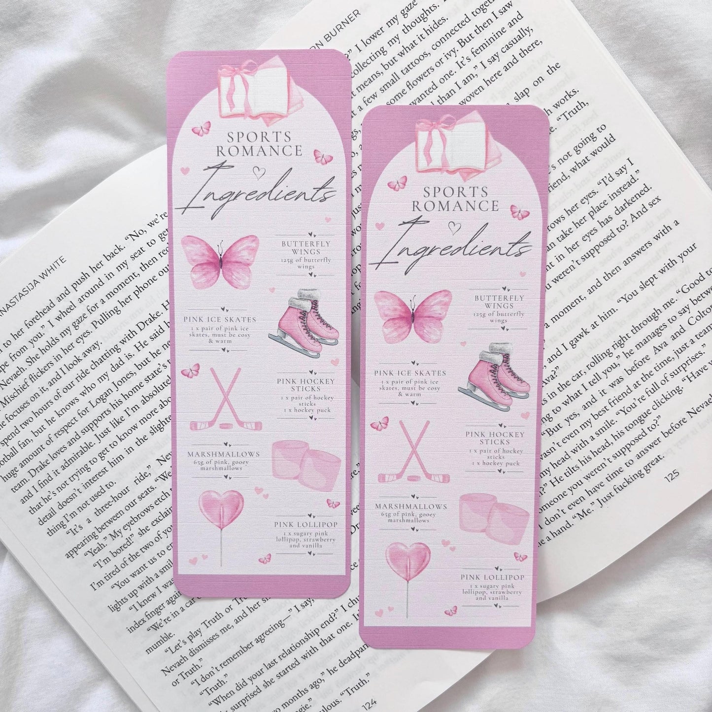 Sports Romance Ingredients Bookmark