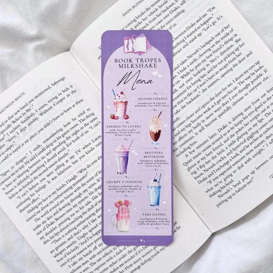 Book Tropes Milkshake Menu Bookmark