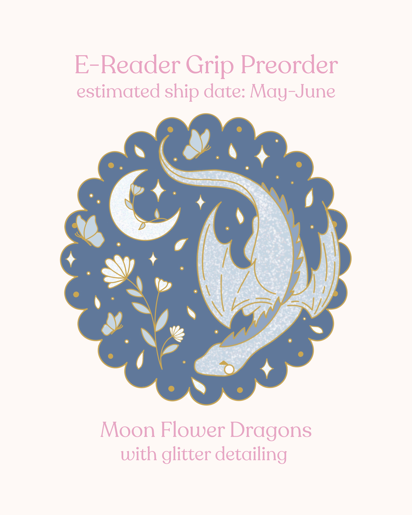 PREORDER Moon Flower Dragon E-Reader Grip