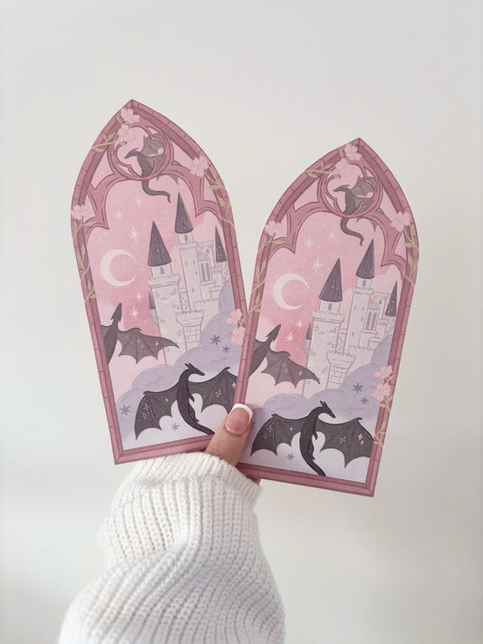 Fantasy Dragons Arched Window Bookmark