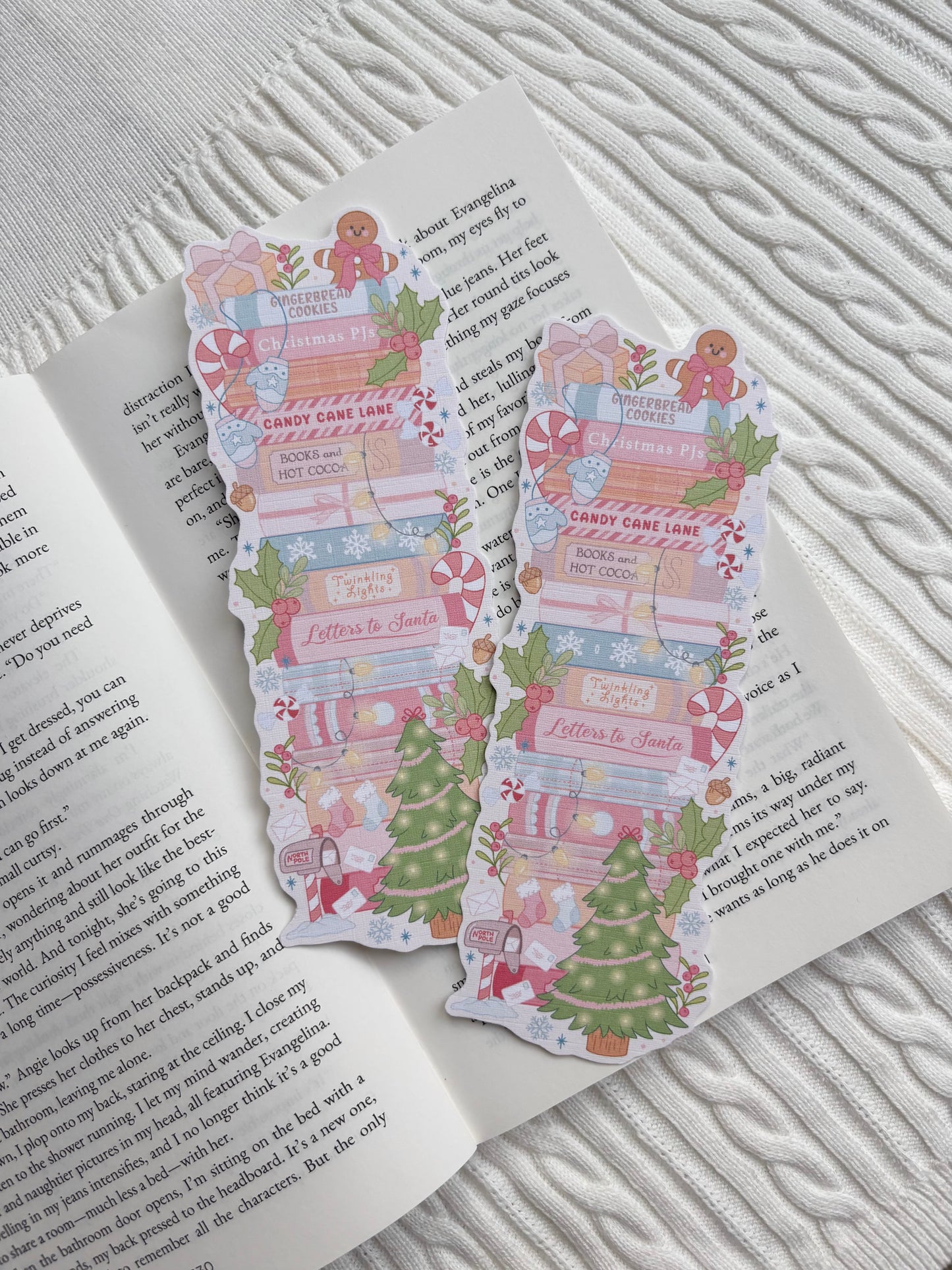 A Christmas Book Stack Bookmark