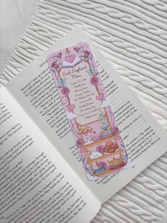 A Book Boyfriend Menu Bookmark