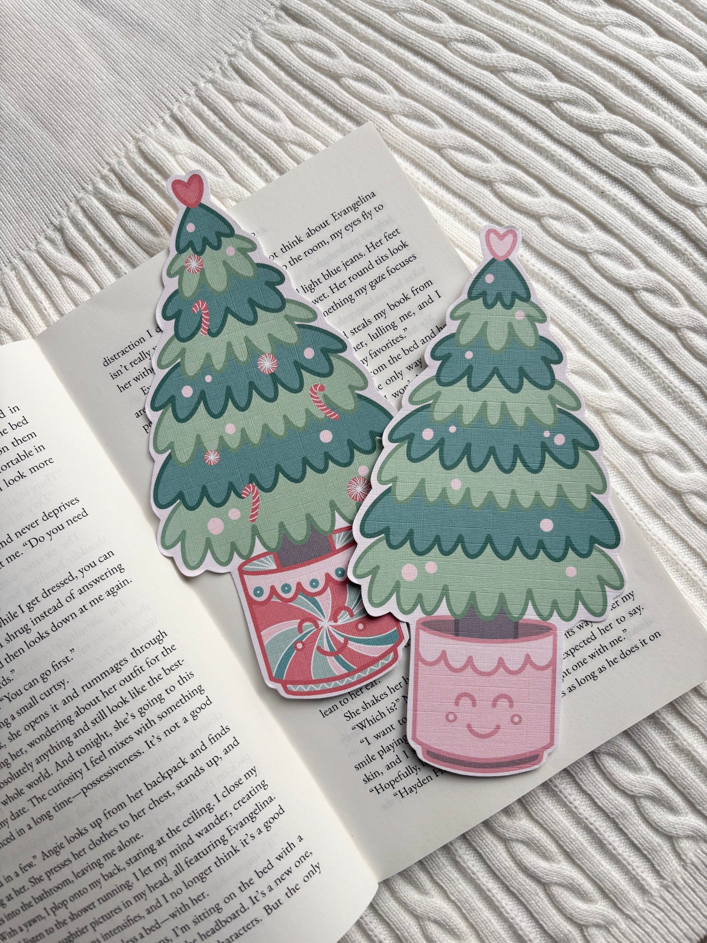 A Pink Christmas Tree Bookmark
