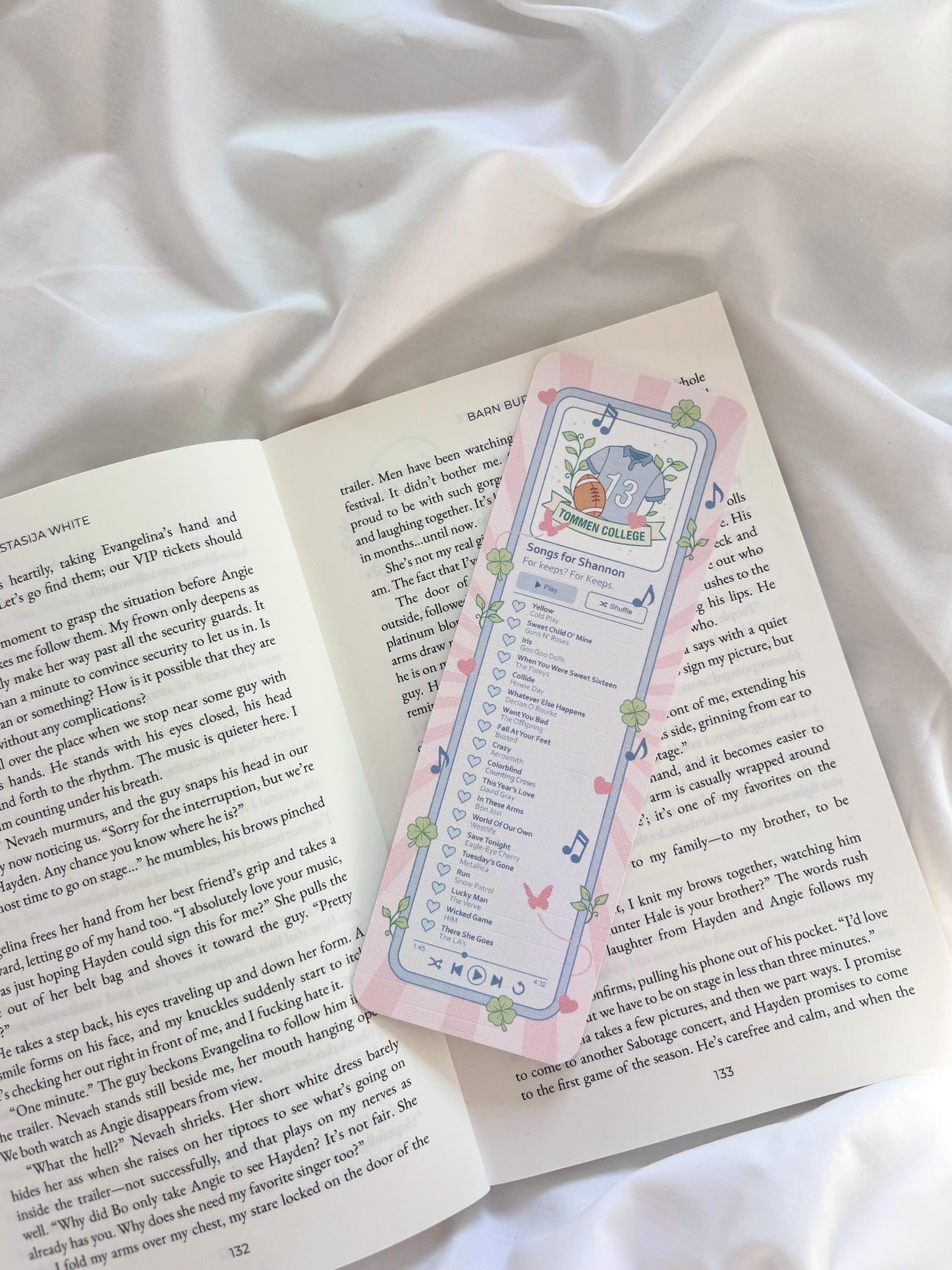 Boys Of Tommen Inspired Bookmark: Songs For Shannon Playlist
