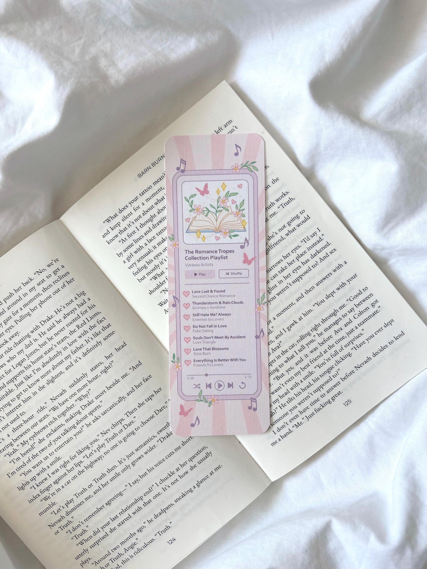 Romance Book Tropes Playlist Bookmark