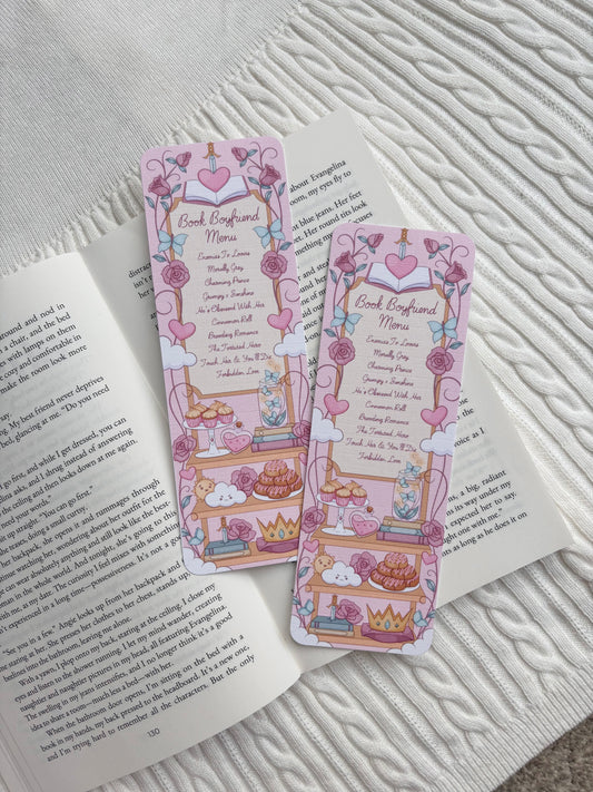 A Book Boyfriend Menu Bookmark