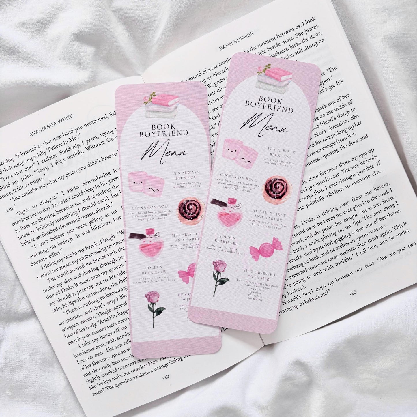 Book Boyfriend Menu Bookmark