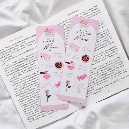 Book Boyfriend Menu Bookmark