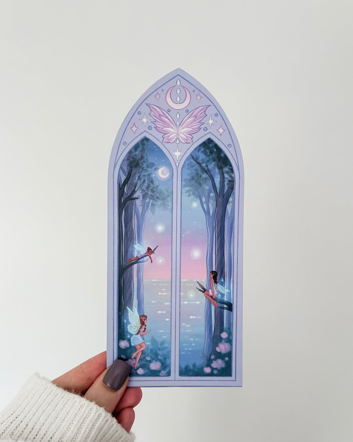 Moon Fairy Arched Window Bookmark