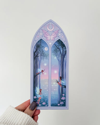 Moon Fairy Arched Window Bookmark