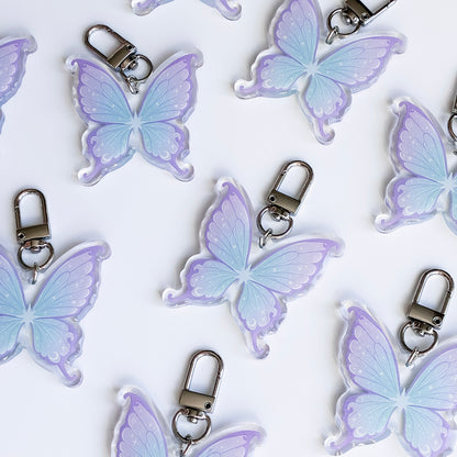 Purple Fairy Wings Acrylic Keyring