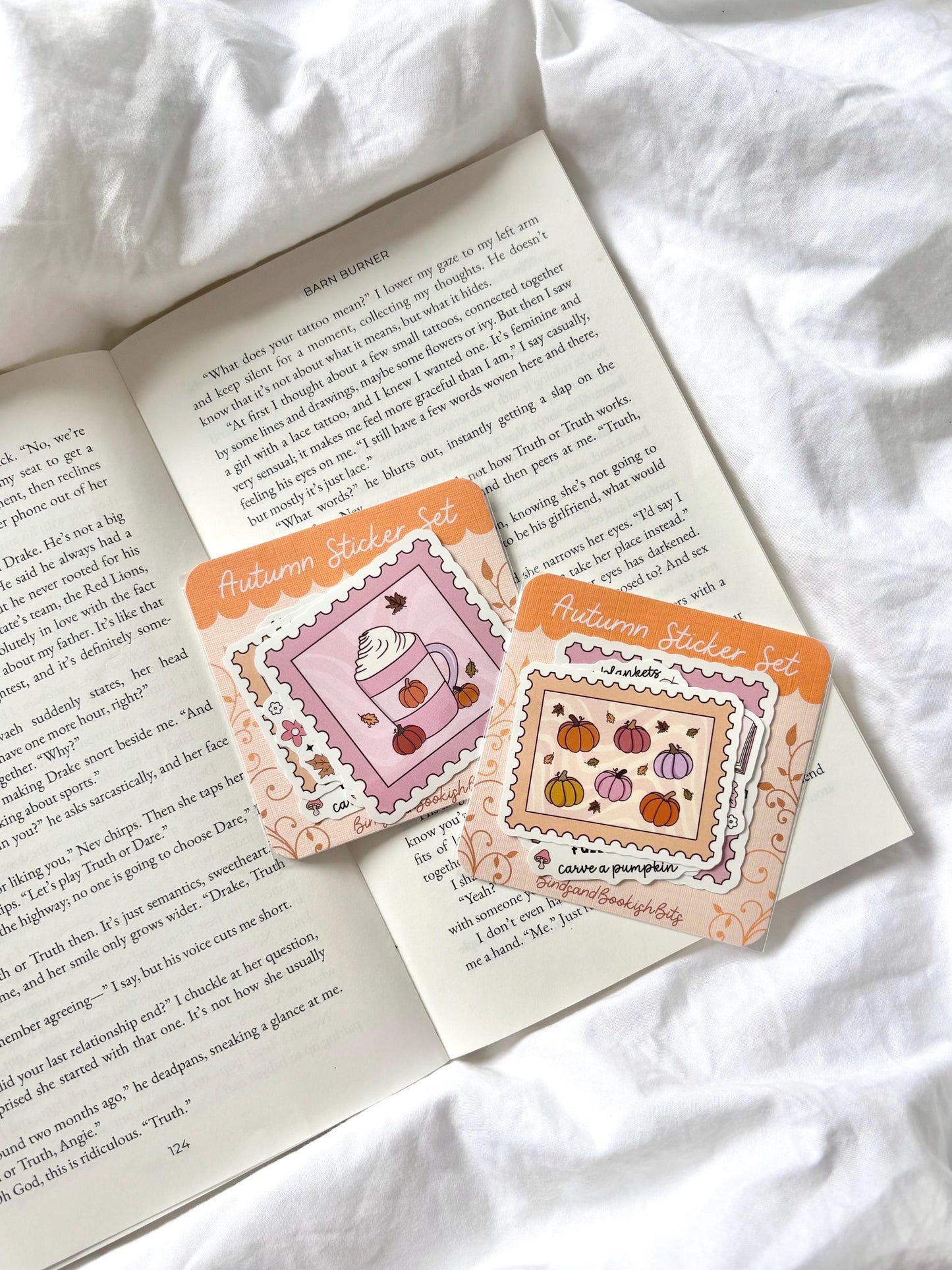 Autumn Kindle Stickers: Glossy Vinyl Fall Book Lover Set