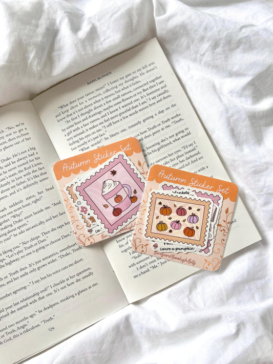 Autumn Kindle Stickers: Glossy Vinyl Fall Book Lover Set