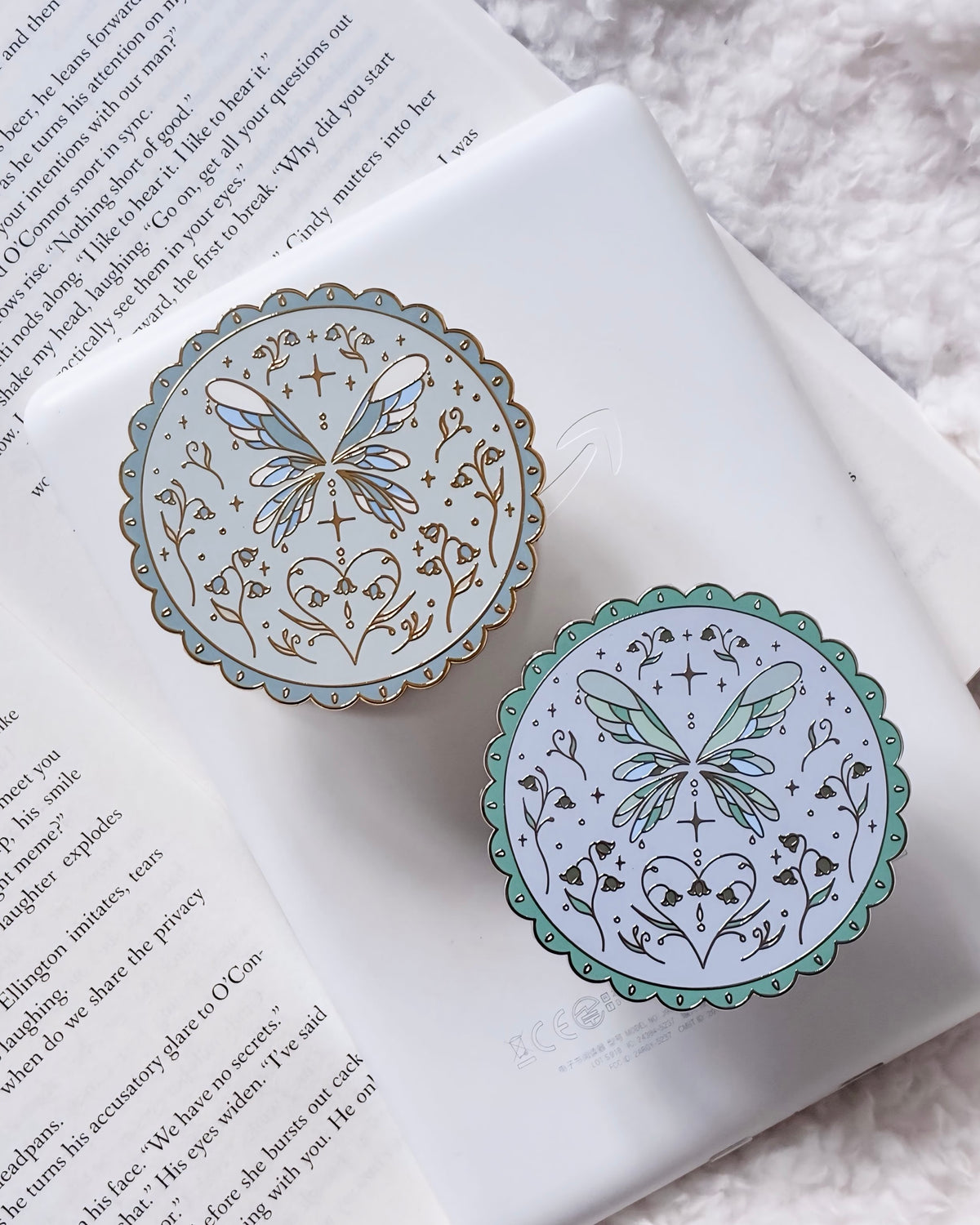 Silver Bluebell Fairy E-Reader Grip