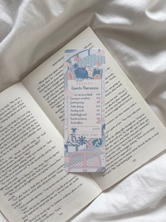 Sports Romance Receipt Bookmark