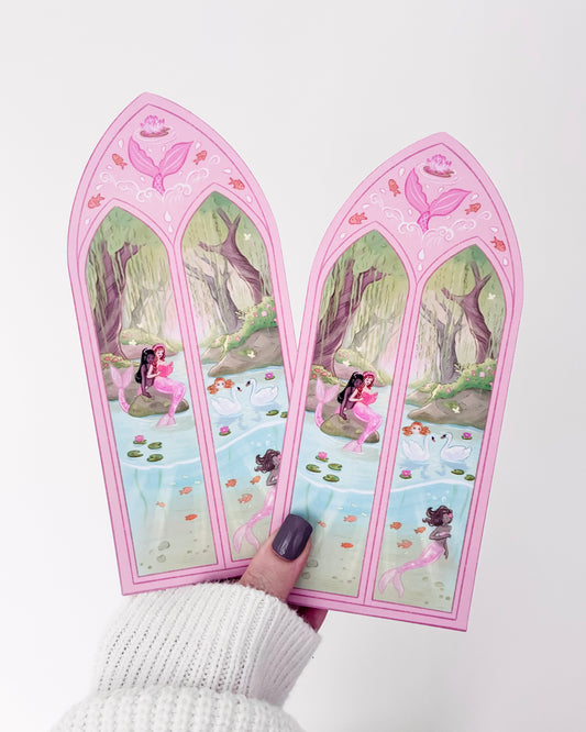 Mermaid Arched Window Bookmark
