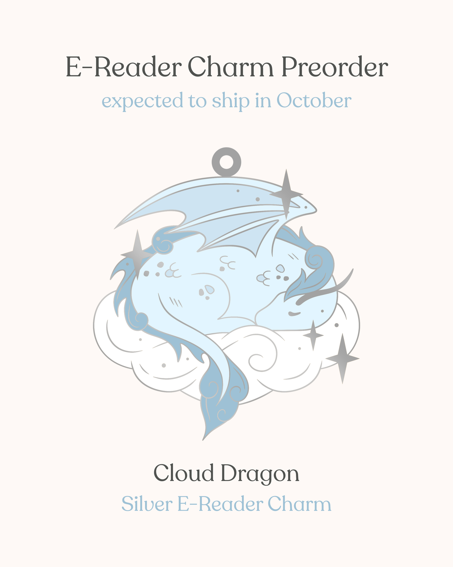 PREORDER Silver Cloud Dragon E-Reader Charm