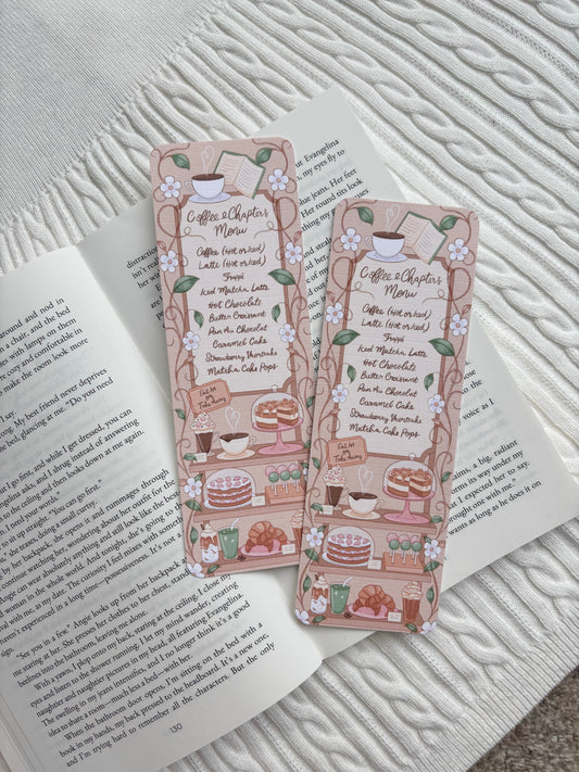 A Coffee & Chapters Menu Bookmark