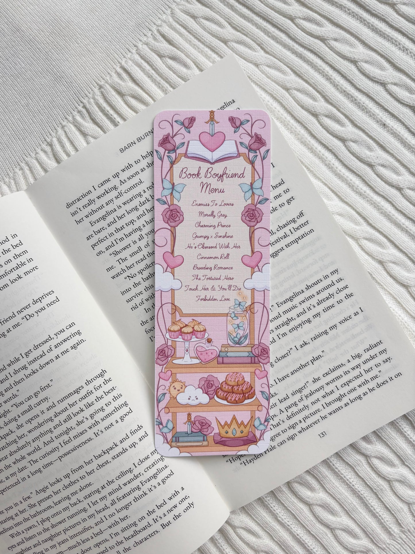 A Book Boyfriend Menu Bookmark