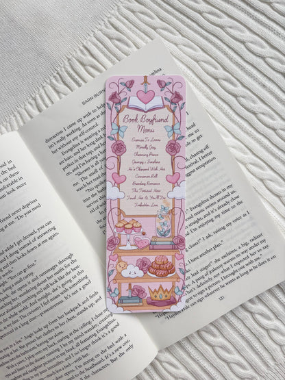 A Book Boyfriend Menu Bookmark