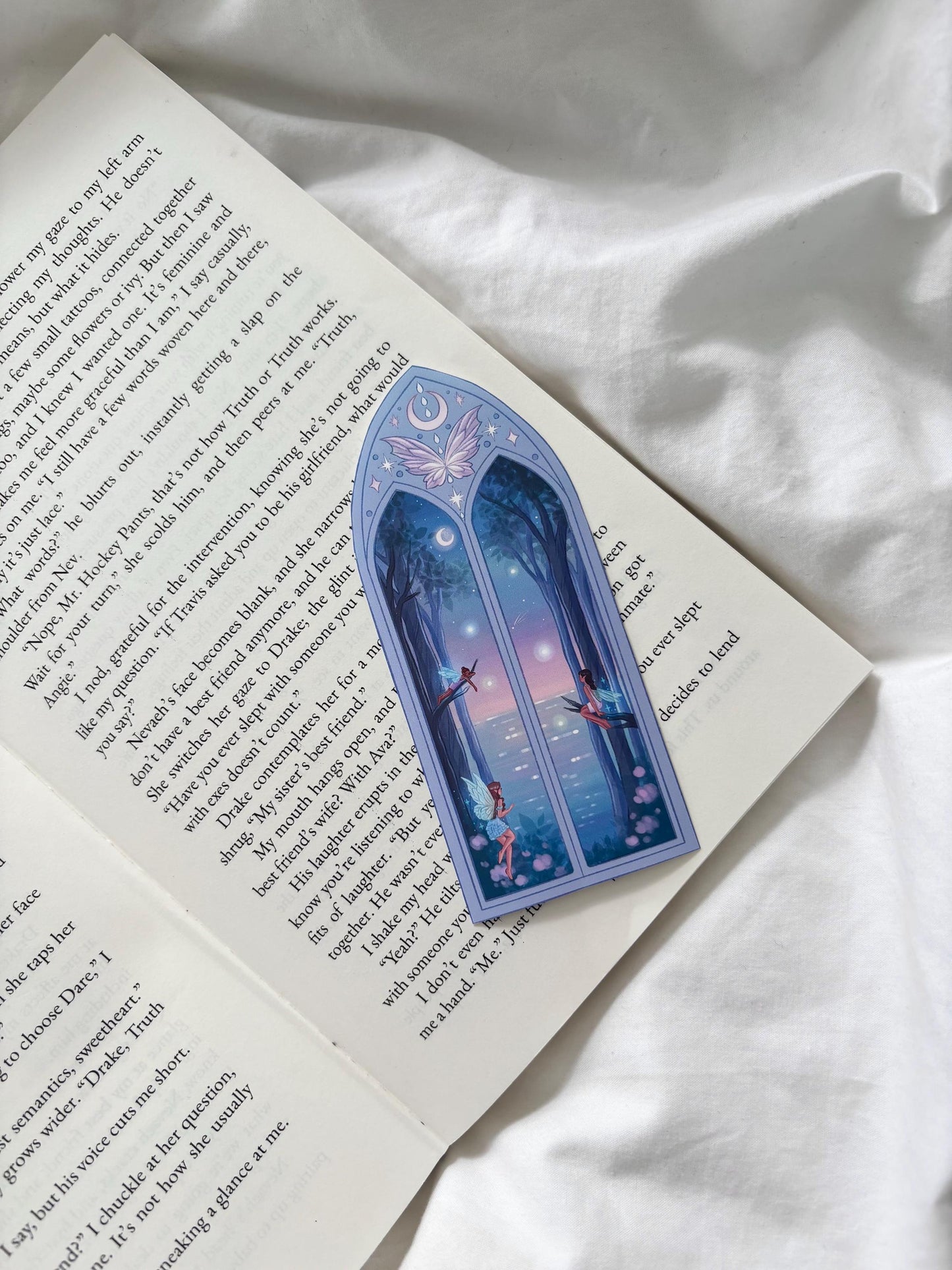 Moon Fairy Arched Window Matte Vinyl Sticker