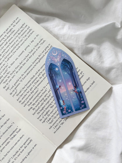 Moon Fairy Arched Window Matte Vinyl Sticker