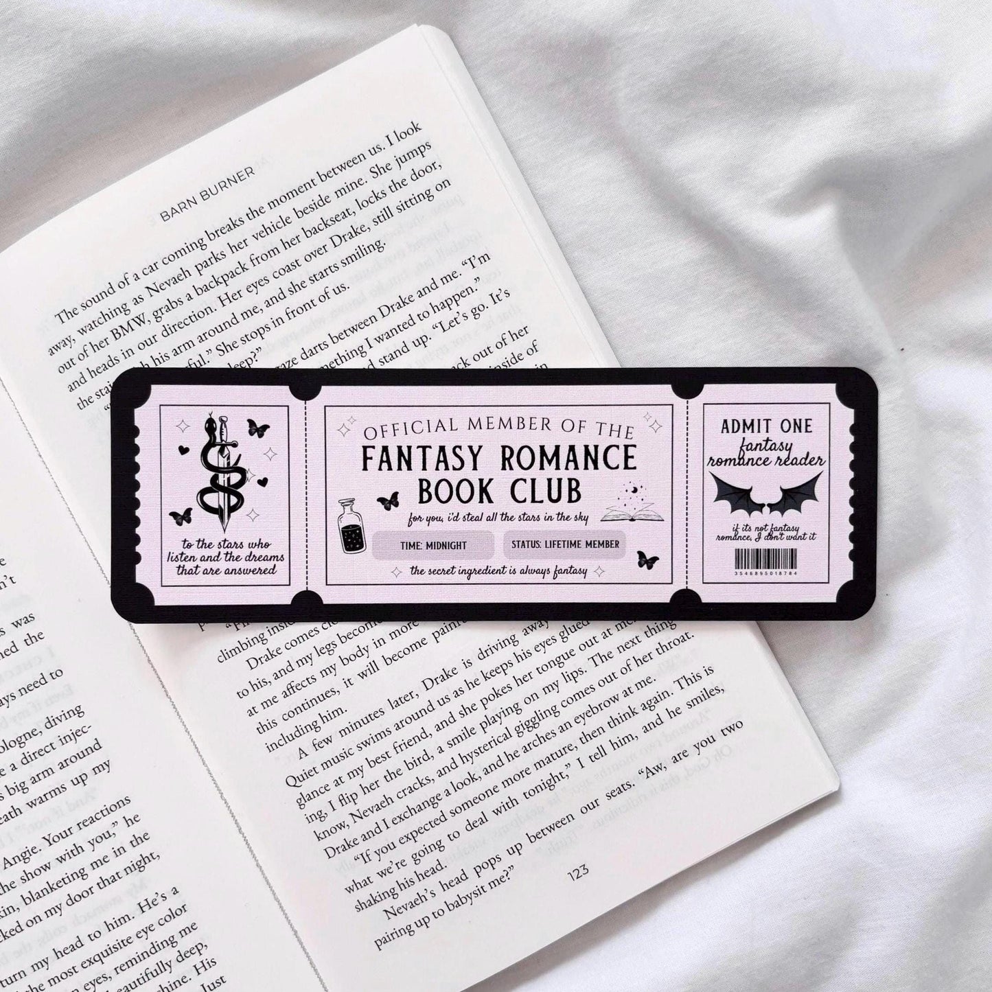 Fantasy Romance Ticket Bookmark