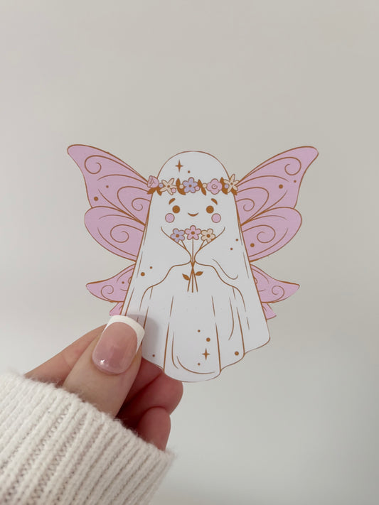 Flower Fairy Ghost Matte Vinyl Sticker