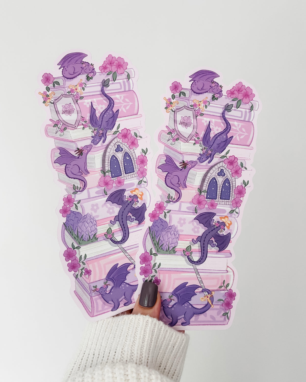 Flower Dragons Book-Stack Bookmark