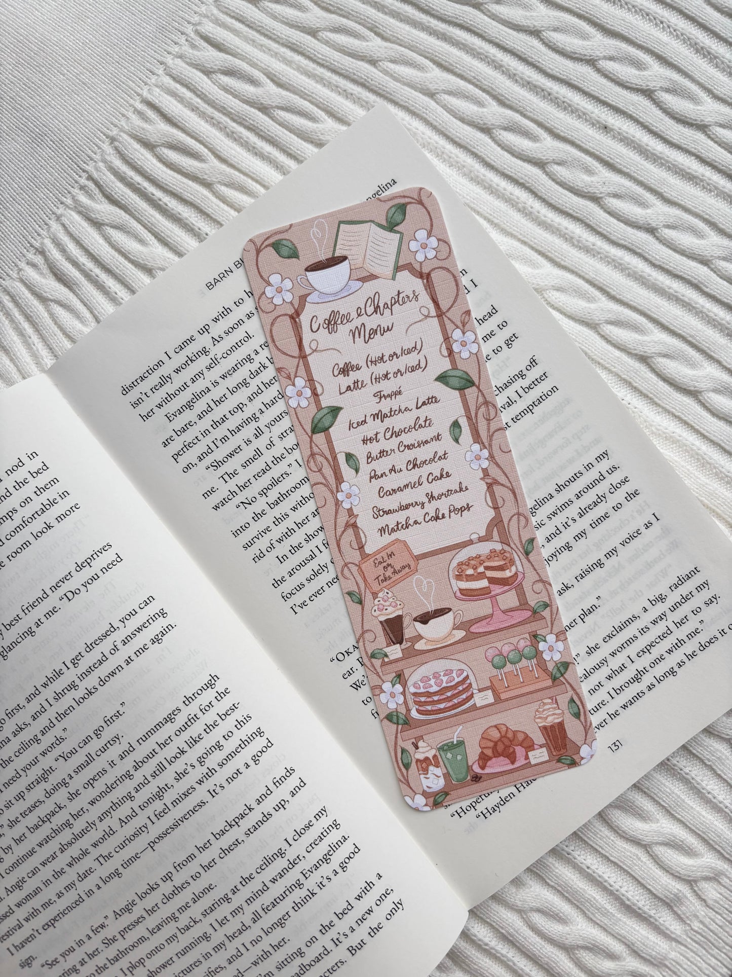 A Coffee & Chapters Menu Bookmark