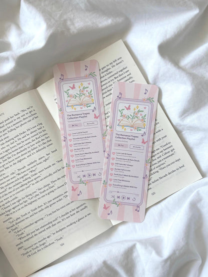 Romance Book Tropes Playlist Bookmark