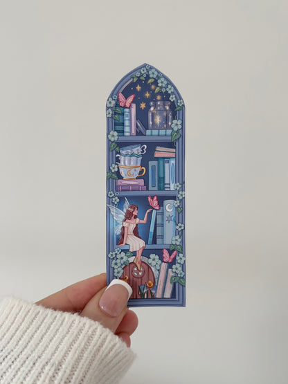 Moon Fairy Bookshelf Matte Vinyl Sticker