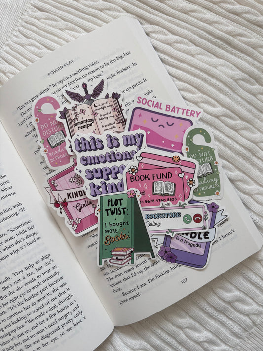 A Kindle Sticker Set | 15 Mystery Bookish Stickers