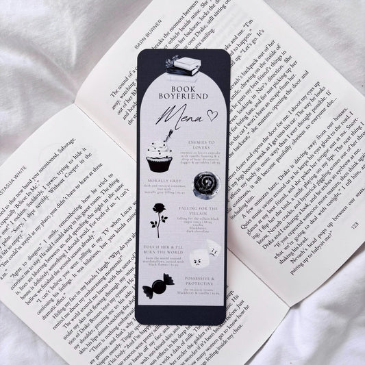 Book Boyfriend Menu Bookmark