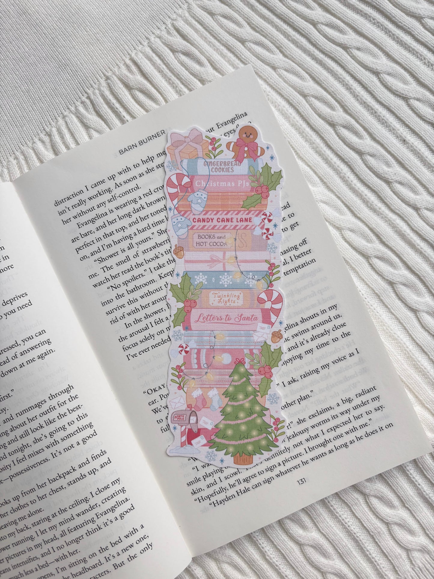 A Christmas Book Stack Bookmark