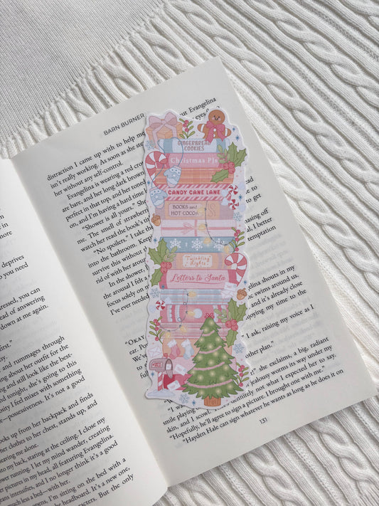 A Christmas Book Stack Bookmark