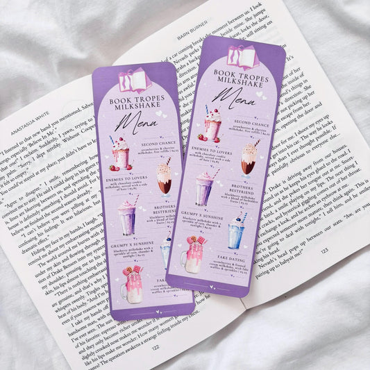 Book Tropes Milkshake Menu Bookmark