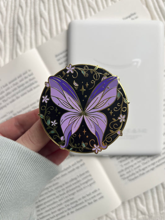 A Purple Fairy Wings E-Reader Grip