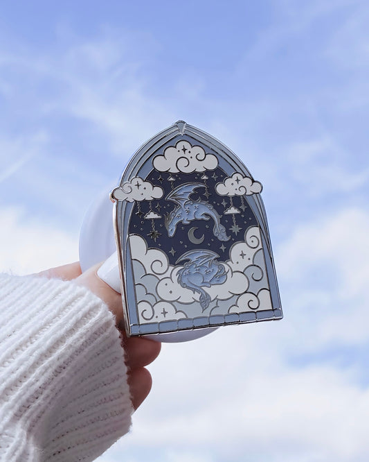 Silver Cloud Dragons E-Reader Grip
