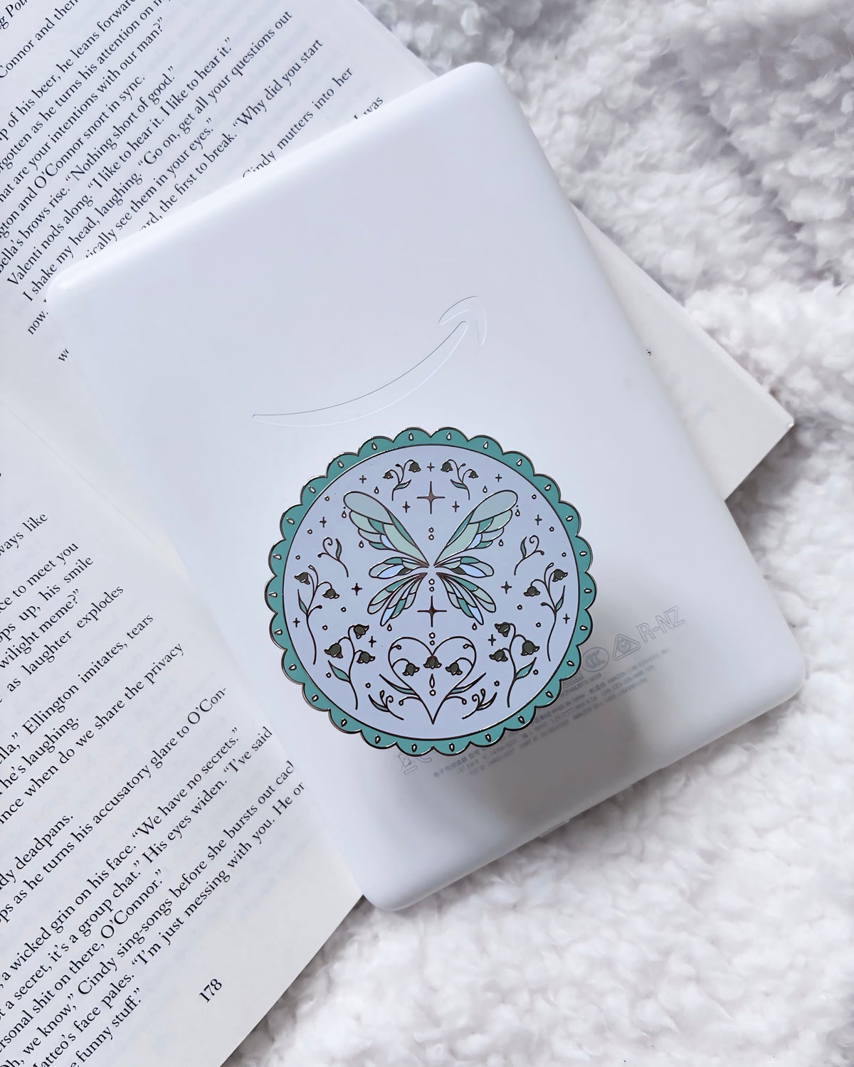 Silver Bluebell Fairy E-Reader Grip