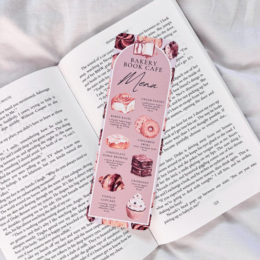 Bakery Book Cafe Menu Bookmark