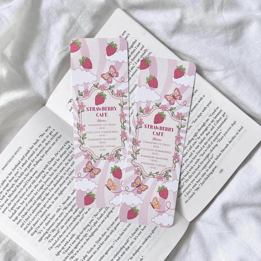 Strawberry Cafe Menu Bookmark