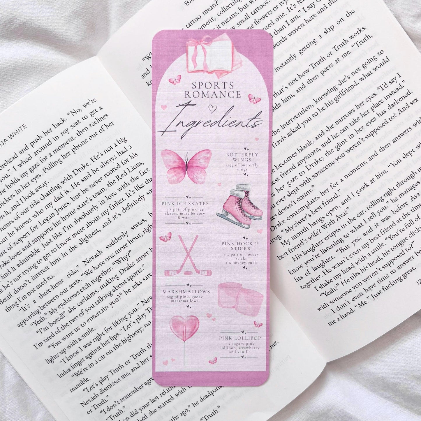 Sports Romance Ingredients Bookmark